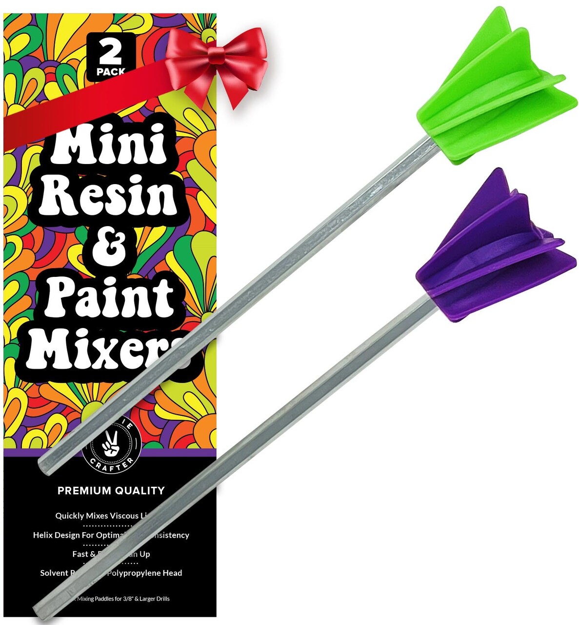 Art Resin Mixer Epoxy Mixer and Paint Mixer Drill Attachment Paint Stirrers for Drill Mud Mixer Quart or Gallon Mixing Tools Crafting Epoxy Resin Mini Drill Mixer Paddle